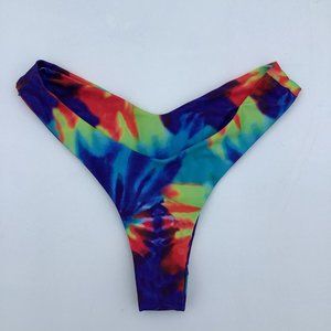 Zaful Tie Dye Rainbow Bikini Bottoms Swimwear Small